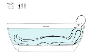 Ванна из искусственного камня Salini Alda S-Sense 101912GRH 170x80см RAL снаружи